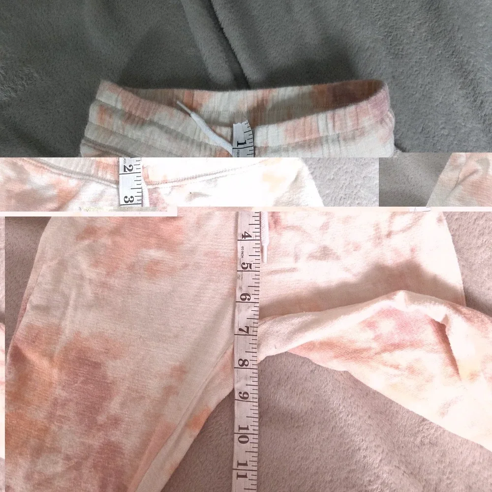 Old Navy Girls Size Small Drawstring Pull On Fleece Jogger Pants Peach Tie Dye